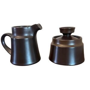 Noritake Primastone Terrain Stoneware Sugar and Creamer Set Brown